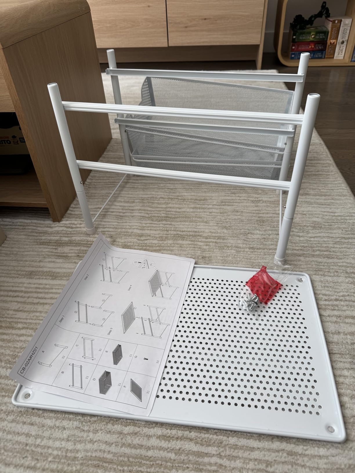Simple Houseware 3 Tier White Alloy Steel Sliding Basket Organizer Drawer Cabinet customer photo 2