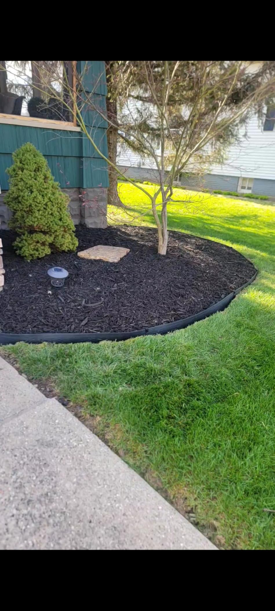 MASTER MARK Terrace Board, Landscape Coiled Edging, Grass Barrier, Bender Board, Flower Bed, Vegetable Garden Borders 5 in. x 40 ft. with 10 Stakes (Black) customer photo 2