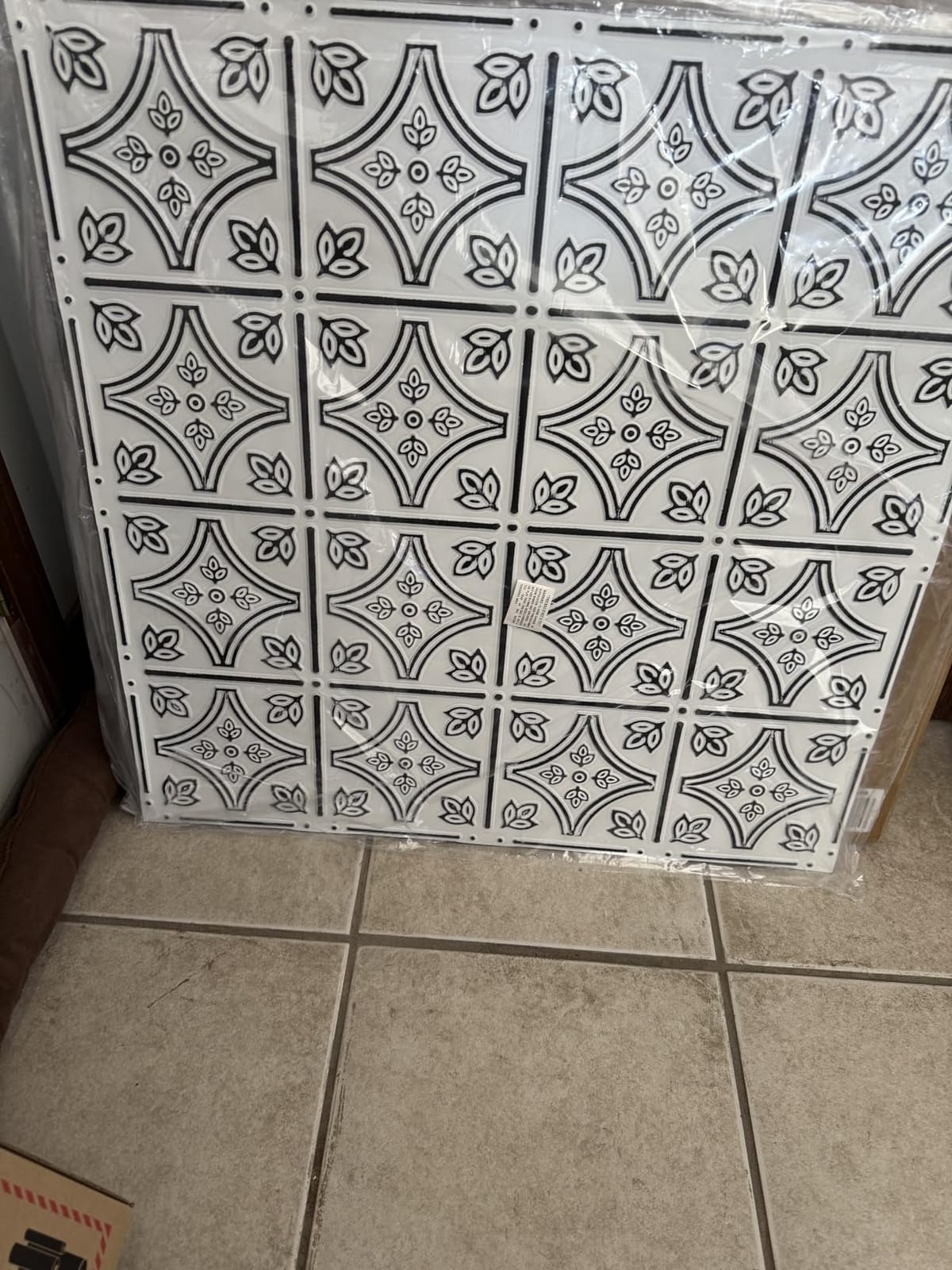 Tin Wall Tiles 24x24 Nail-Up, Stair Risers, Metal Ceiling Tiles, 5 Pack (Black) customer photo 1