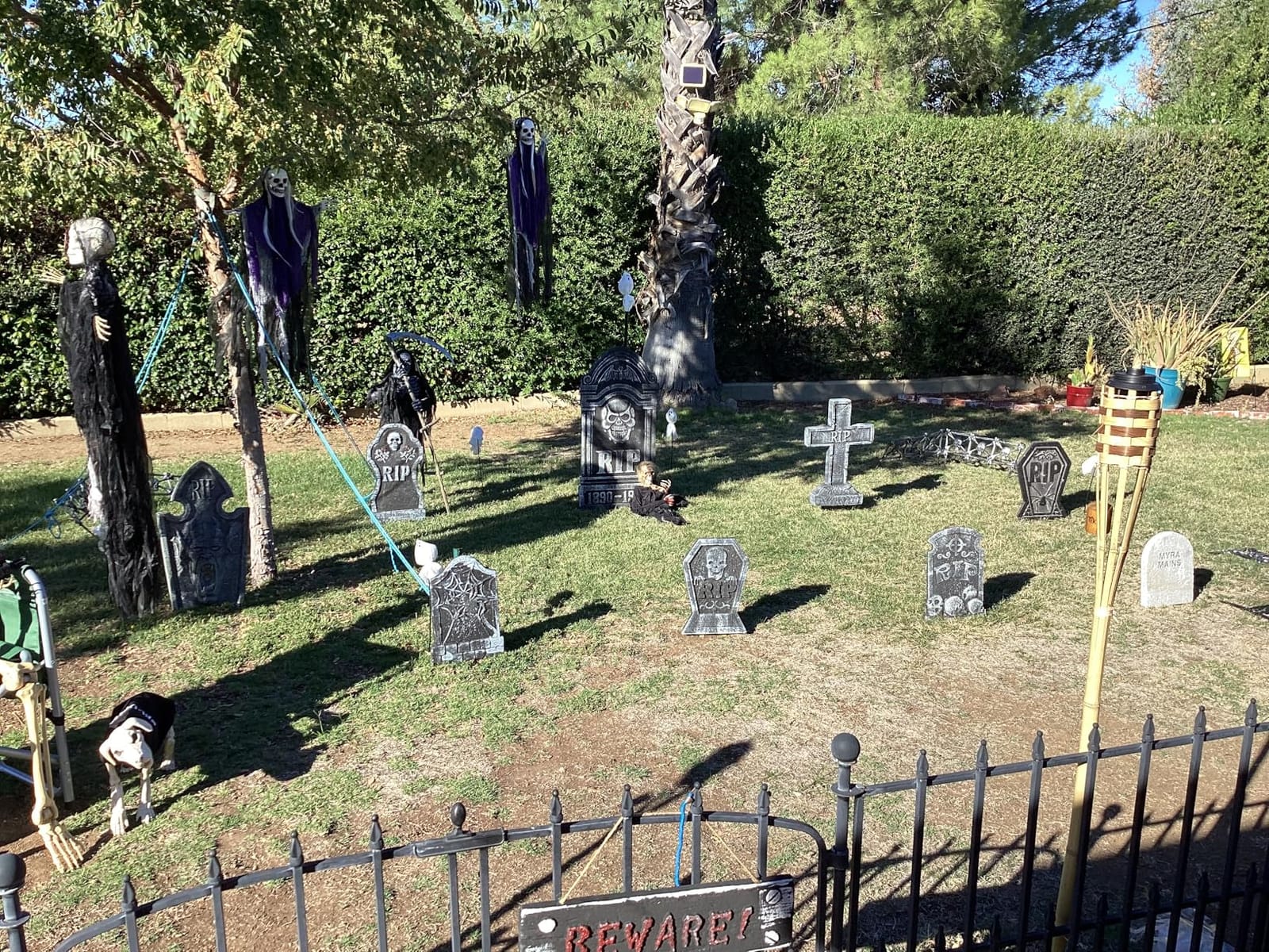 JOYIN 3 Pack Hanging Halloween Skeleton Ghosts Decorations, Grim Reapers for Best Halloween Outdoor Decorations customer photo 1