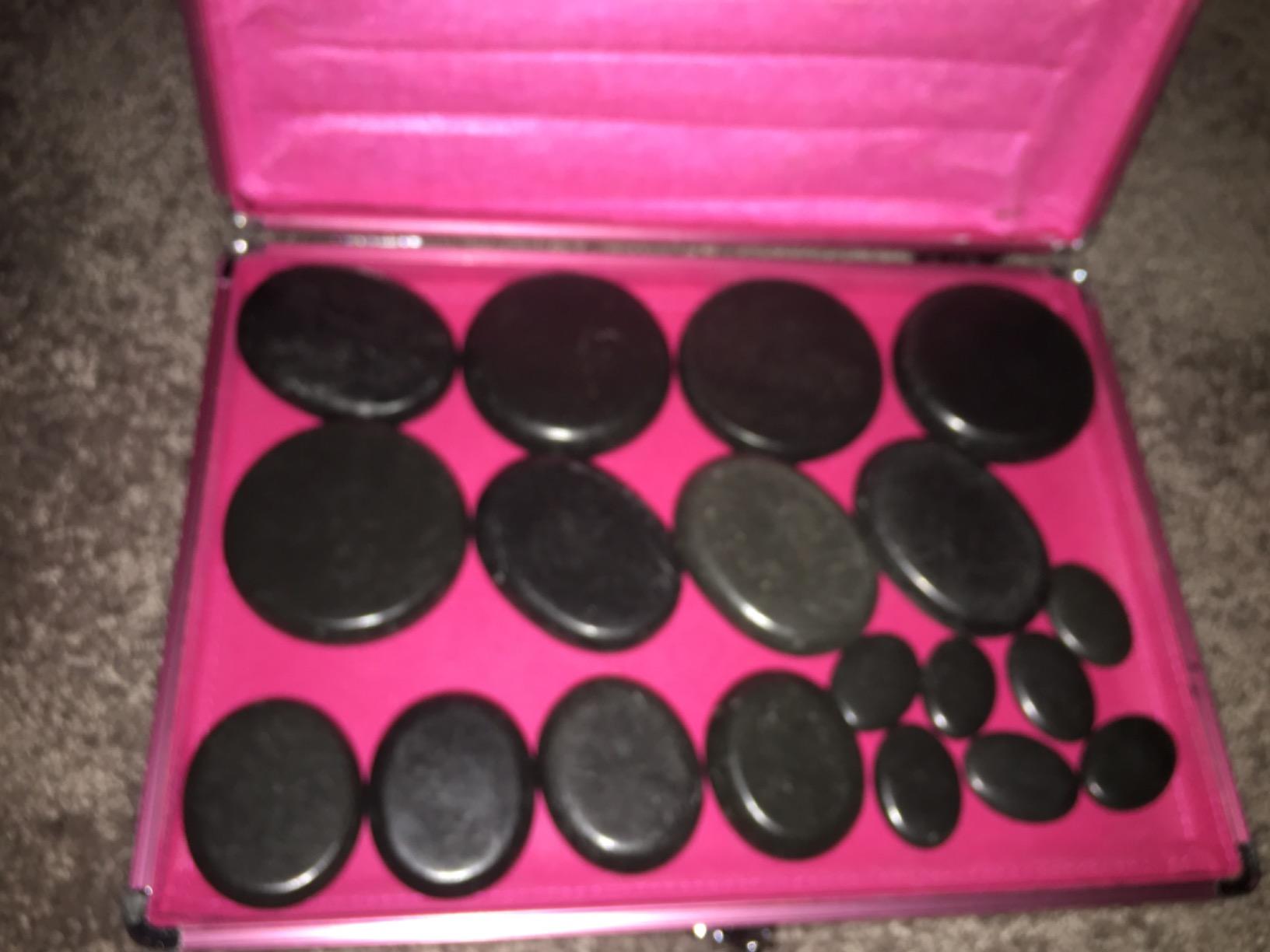 Hot Stones Massage Set, 18 Pcs Basalt Hot Stones with Heater Kit, Massage Stones for Professional or Home spa, Relaxing, Healing, Pain Relief customer photo 1