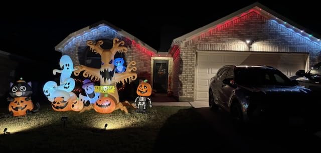 GOOSH 8 FT Halloween Inflatables Dead Tree Outdoor Decorations with Owl Ghosts and Pumpkins, Blow Up Yard Decorations with Built-in LED Lights for Outdoor Party Garden Lawn Decor customer photo 2