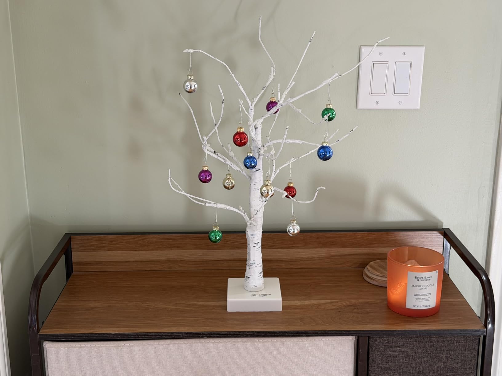 PEIDUO Christmas Decorations, 2FT Birch Tree with LED Lights, Warm White Light up Tree Lamp, Artificial Trees for Home Table Inside, Battery Powered, Timer (2PK) customer photo 2