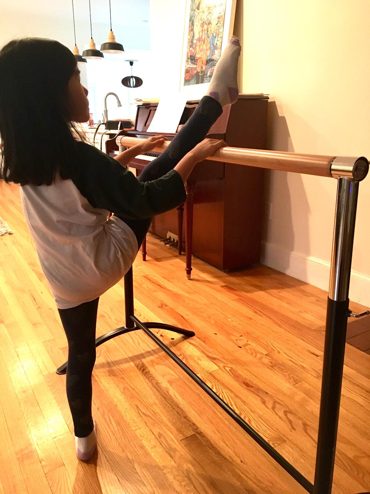 Ballet Barre Portable for Home or Studio, Freestanding Adjustable Bar for Stretch, Balance, Pilates, Dance or Active Workouts, Single or Double Bar, Kids and Adults customer photo 2
