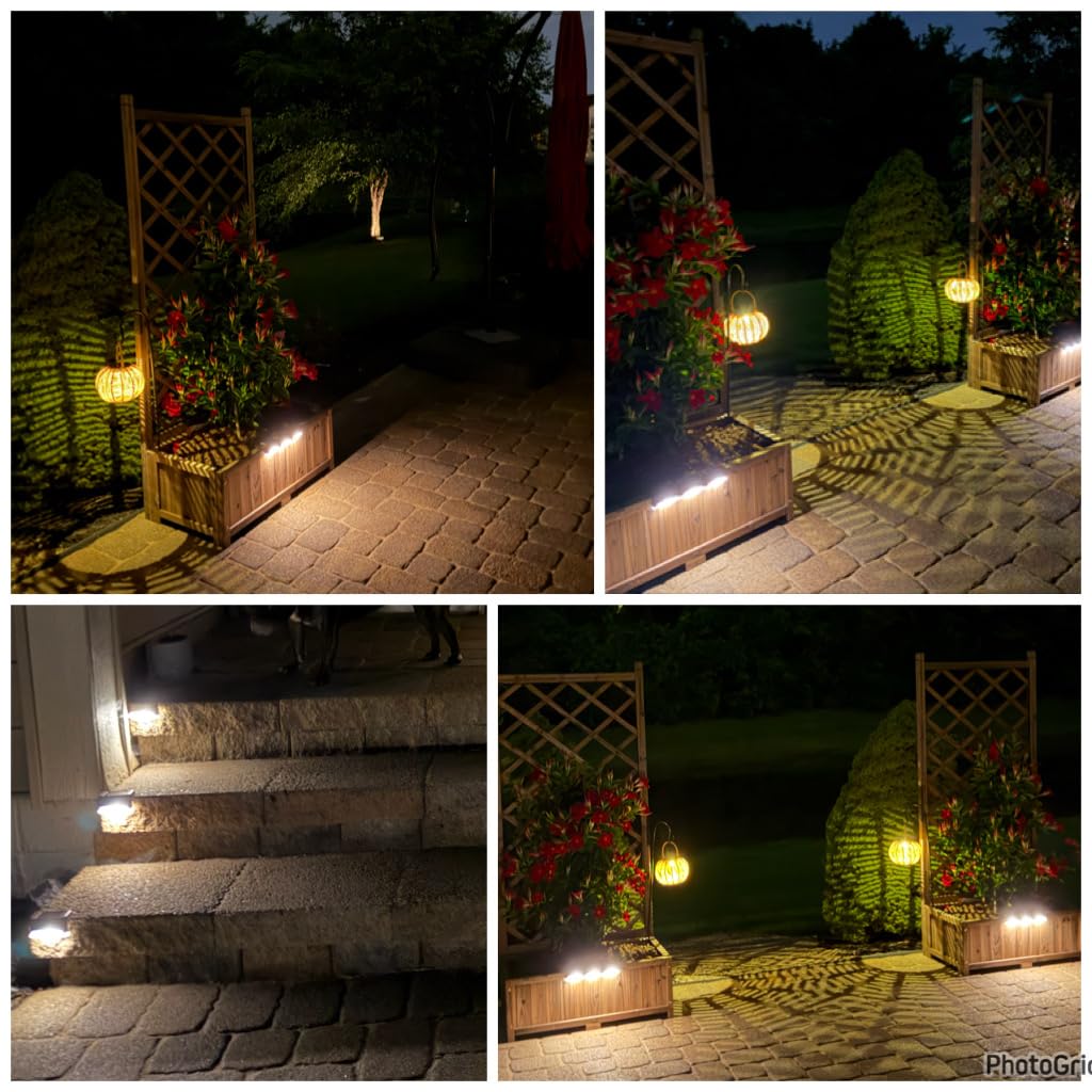 SOLPEX Solar Deck Lights Outdoor 16 Pack,Step Light Waterproof,Warm White customer photo 2