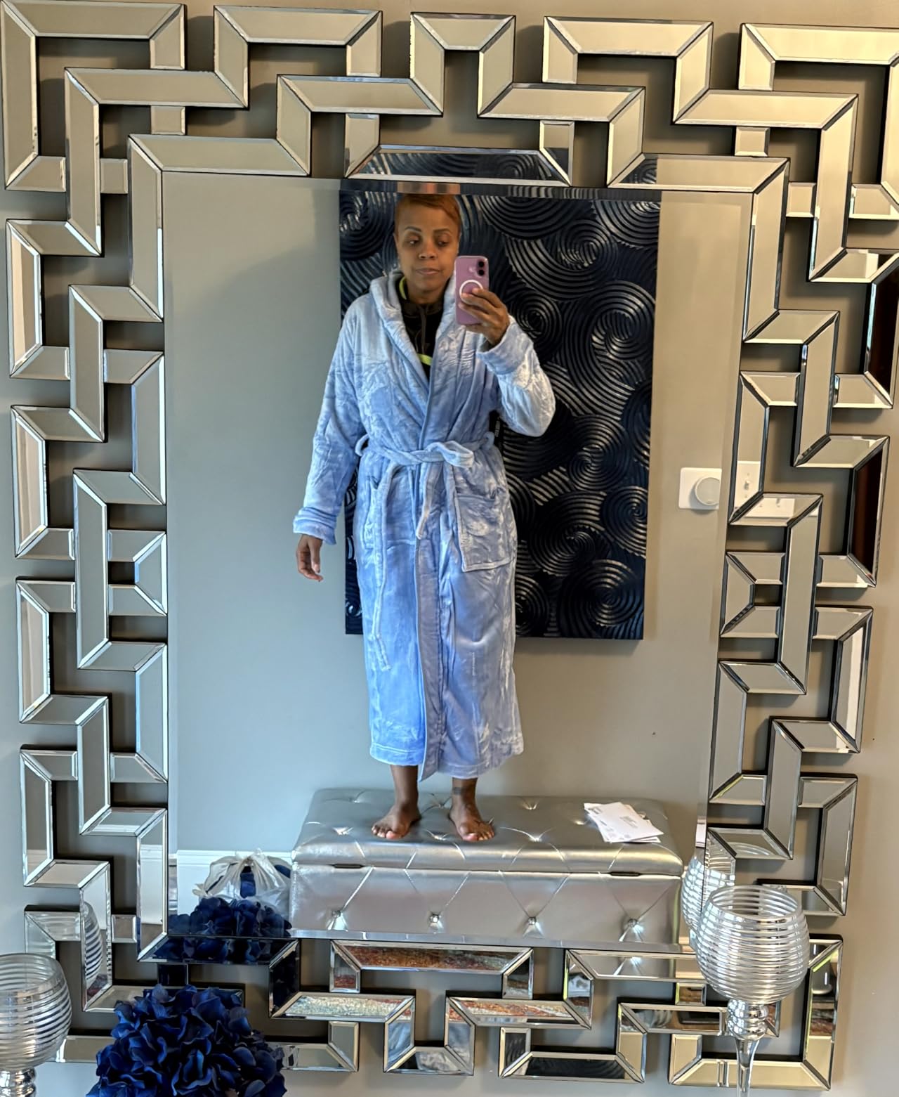 Premium Ultra Soft Robes for Women with Hood Plush Fleece Long Bathrobe customer photo 2