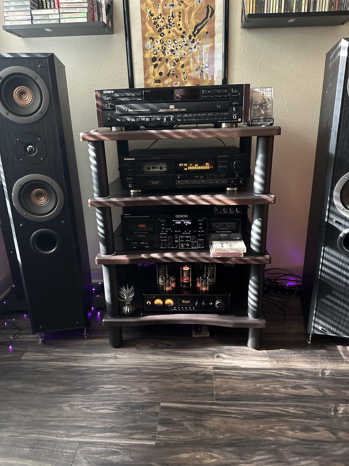 Monolith by Monoprice Heavy Duty 4 Tier Audio Stand XL 1 inch Shelf Thickness Maple customer photo 2