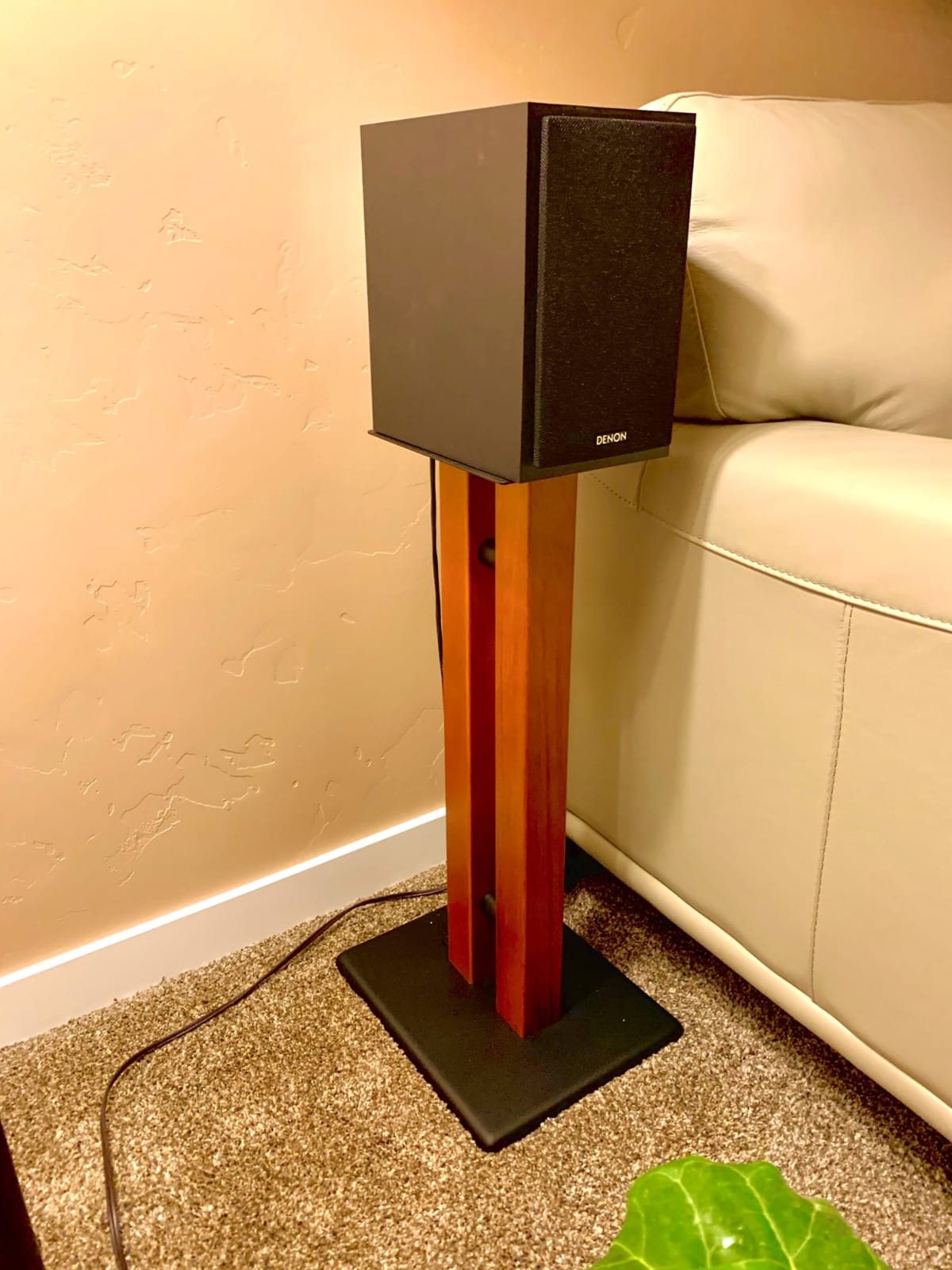 Monolith Speaker Stands - 50lbs Capacity, Adjustable Spikes, Sturdy Construction, Ideal for Home Theater Speakers, 24 Inch, Cherry customer photo 1