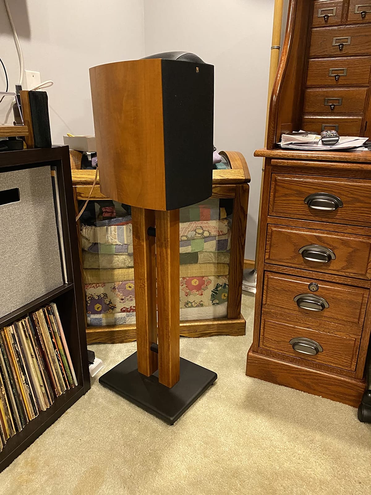 Monolith Speaker Stands - 50lbs Capacity, Adjustable Spikes, Sturdy Construction, Ideal for Home Theater Speakers, 24 Inch, Cherry customer photo 2