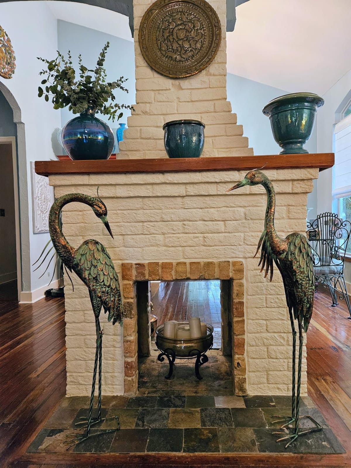 Kircust Garden Crane Statues Metal Heron Outdoor Statue 46 Inch customer photo 2