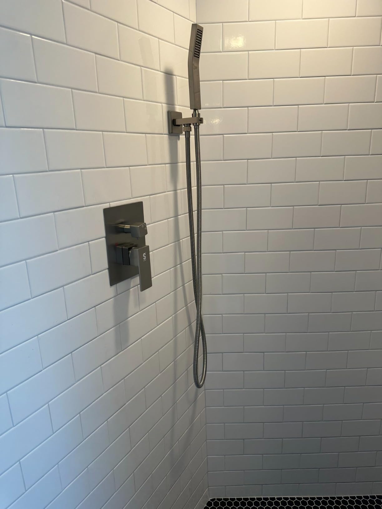 SR SUN RISE Shower Faucet Set 10-Inch Rainfall Shower Head Brushed Nickel customer photo 1
