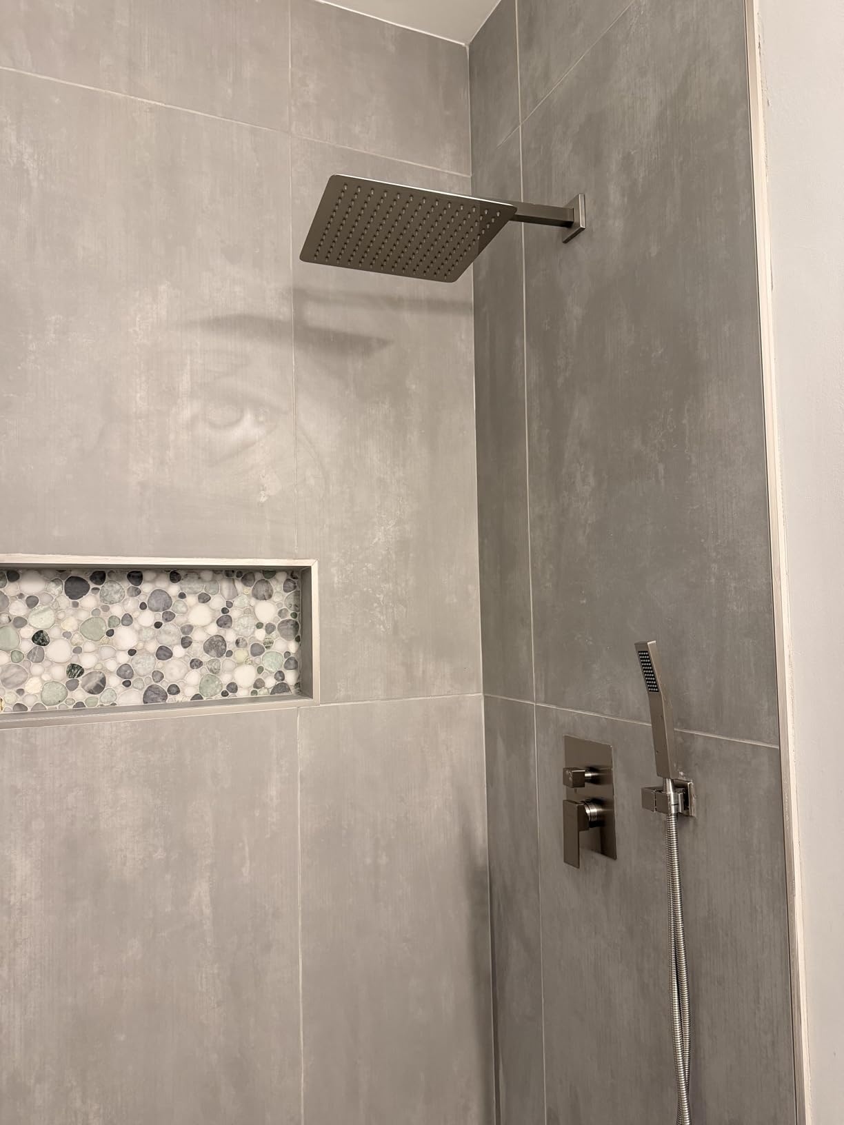 SR SUN RISE Shower Faucet Set 10-Inch Rainfall Shower Head Brushed Nickel customer photo 2