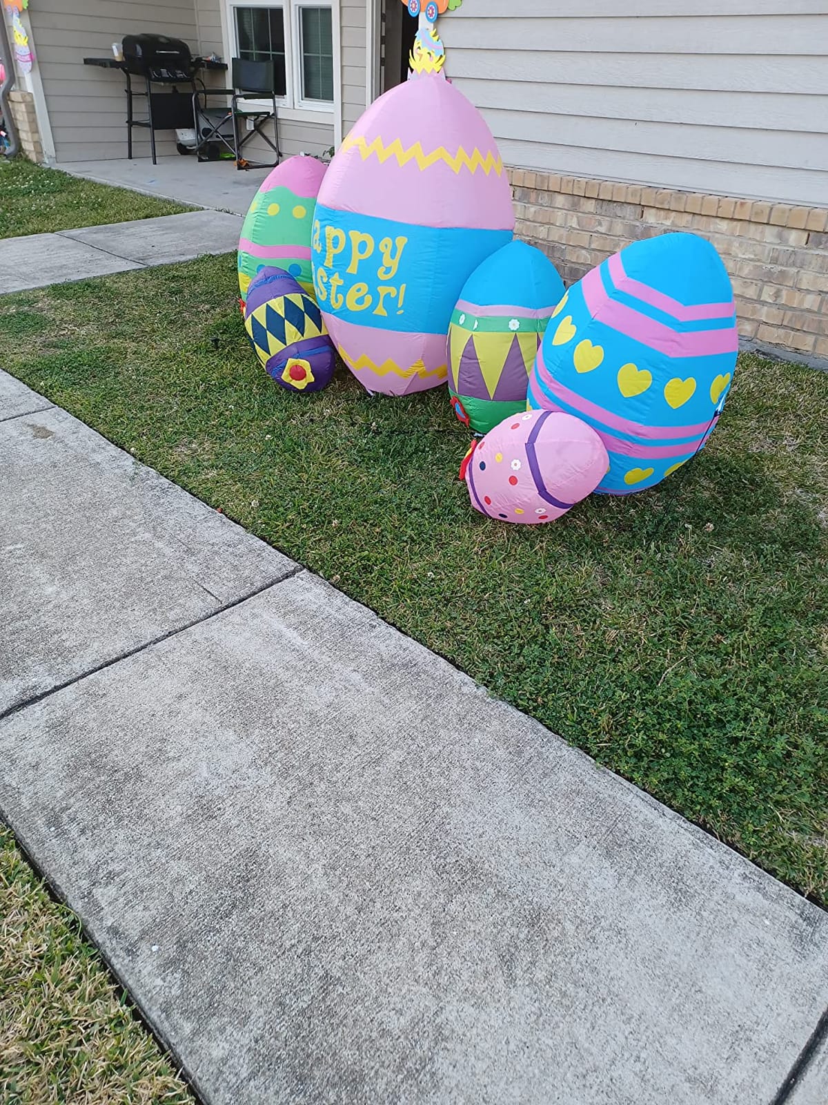 SEASONBLOW 8 Ft Light Up Inflatable Easter Eggs Decoration for Indoor Outdoor Home Yard Lawn Decor customer photo 2