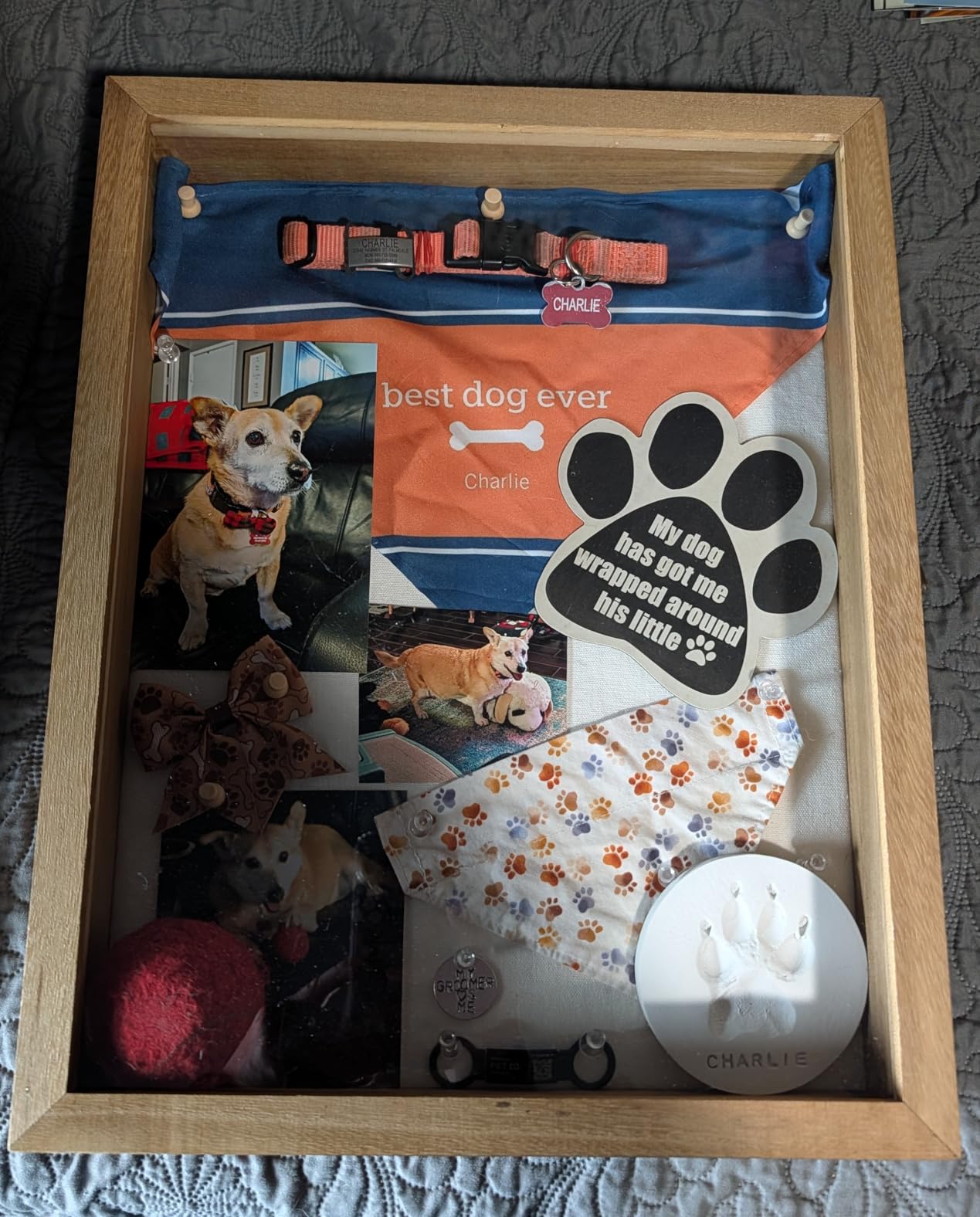 TJ.MOREE Shadow Box 11x14 Memory Display Case Wood Picture Frame Carbonized customer photo 2