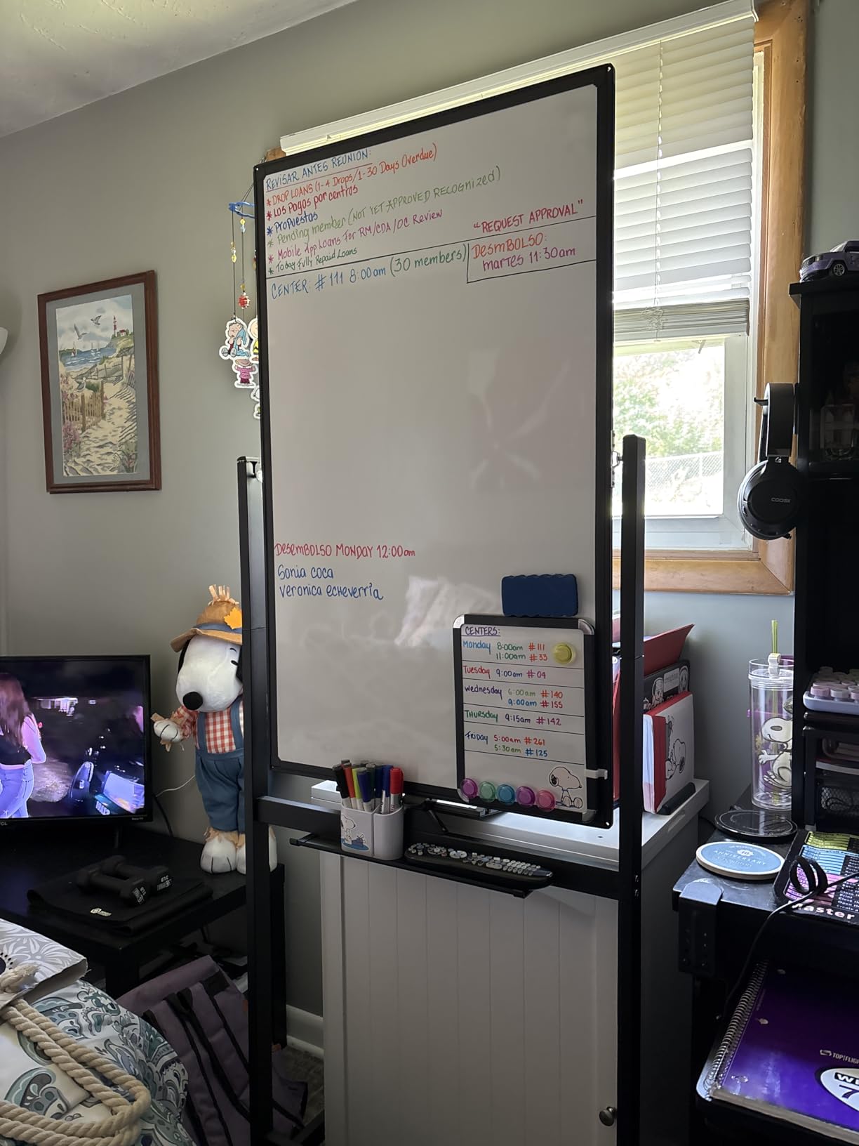 Maxtek Magnetic White Board on Wheels 40x24 Black Mobile Double-Sided Board customer photo 1