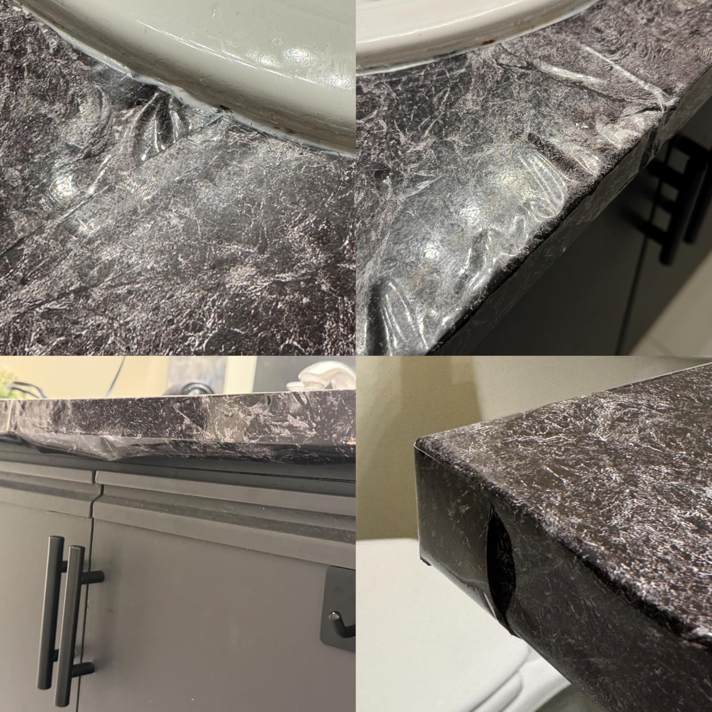 Livelynine 36 Inch Kitchen Countertop Contact Paper Waterproof Dark Marble Contact Paper for Countertops Peel and Stick Wallpaper Bathroom Counter Top Vinyl Wrap Laminate Desk Table Cover Removable customer photo 1