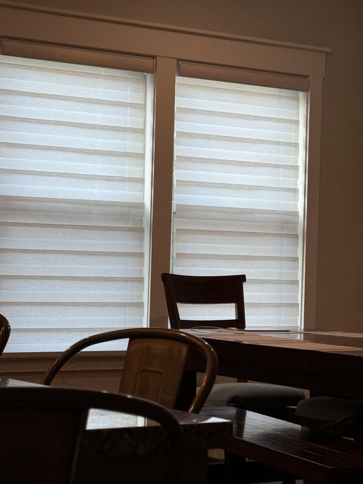CHICOLOGY Zebra Blinds Cordless, Light Filtering, White Shade, 34W x 72H customer photo 1
