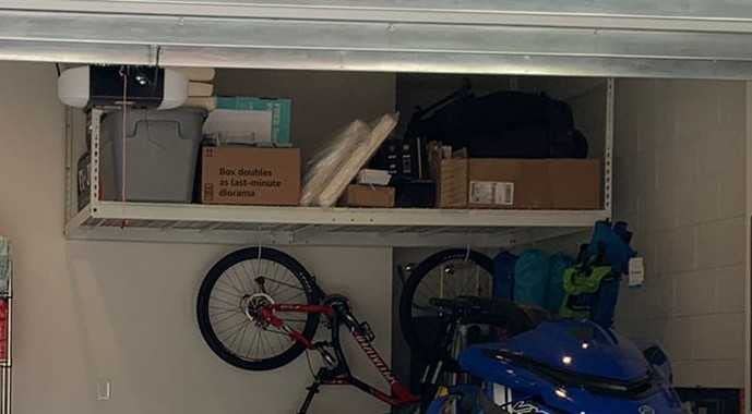 SafeRacks Gray 4x8 Overhead Storage Rack w/ 5-pc Hook Pack (12”-24
