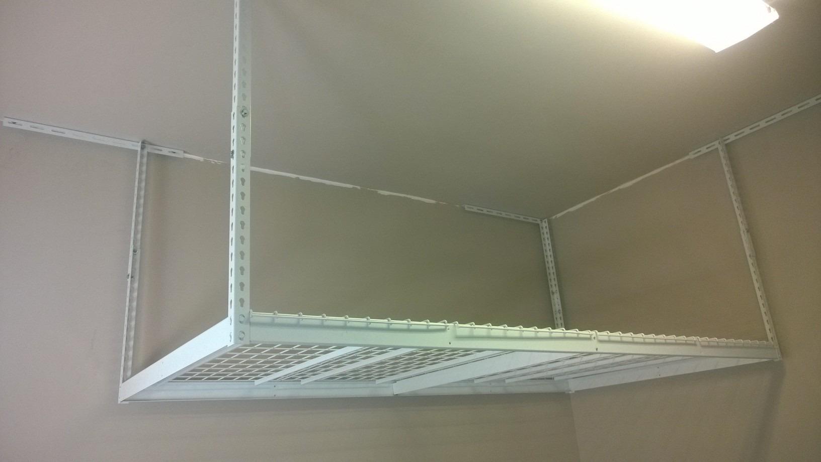 SafeRacks Gray 4x8 Overhead Storage Rack w/ 5-pc Hook Pack (12”-24
