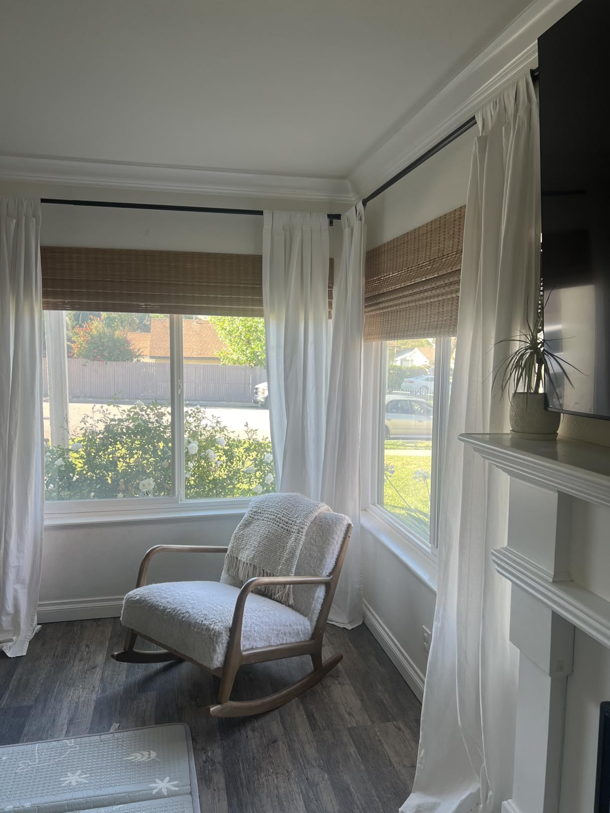 Letau No Drill No Tools Cordless Wood Window Shades Blinds, Bamboo Light Filtering Roller Shades, Color 12 customer photo 1
