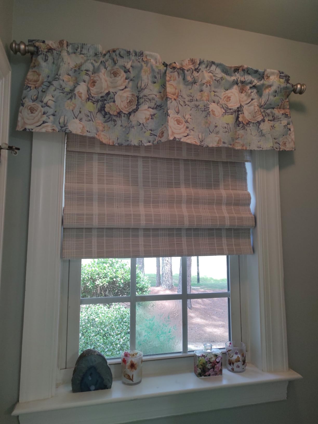 Letau No Drill No Tools Cordless Wood Window Shades Blinds, Bamboo Light Filtering Roller Shades, Color 12 customer photo 2