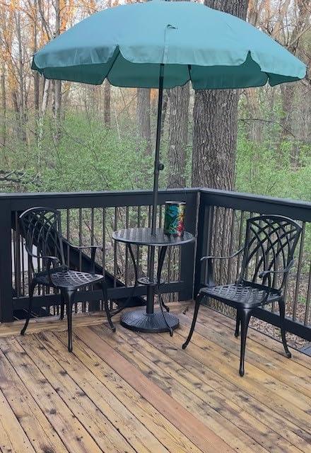 NUU GARDEN Patio Bistro Sets 3 Piece Cast Aluminum Bistro Table and Chairs Set with Umbrella Hole Bistro Set of 2 for Patio Backyard, Black customer photo 1