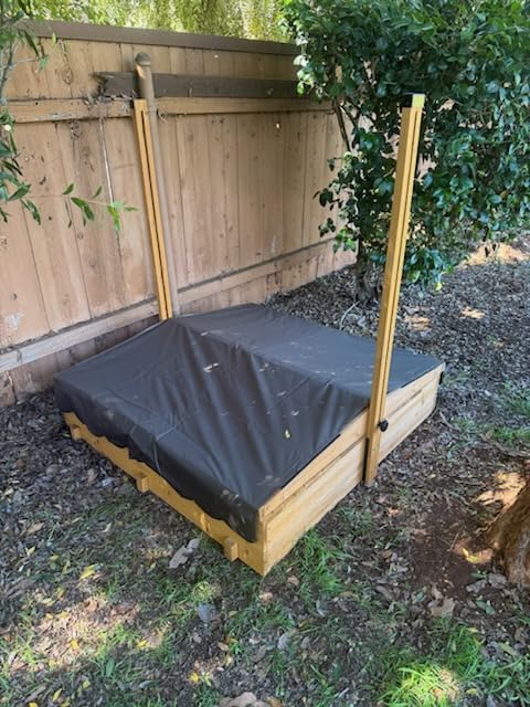 Aivituvin Kids Sand Boxes with Canopy Sandboxes with Covers Foldable Bench Seats, Children Outdoor Wooden Playset - Upgrade Retractable Roof (47x47Inch) customer photo 2