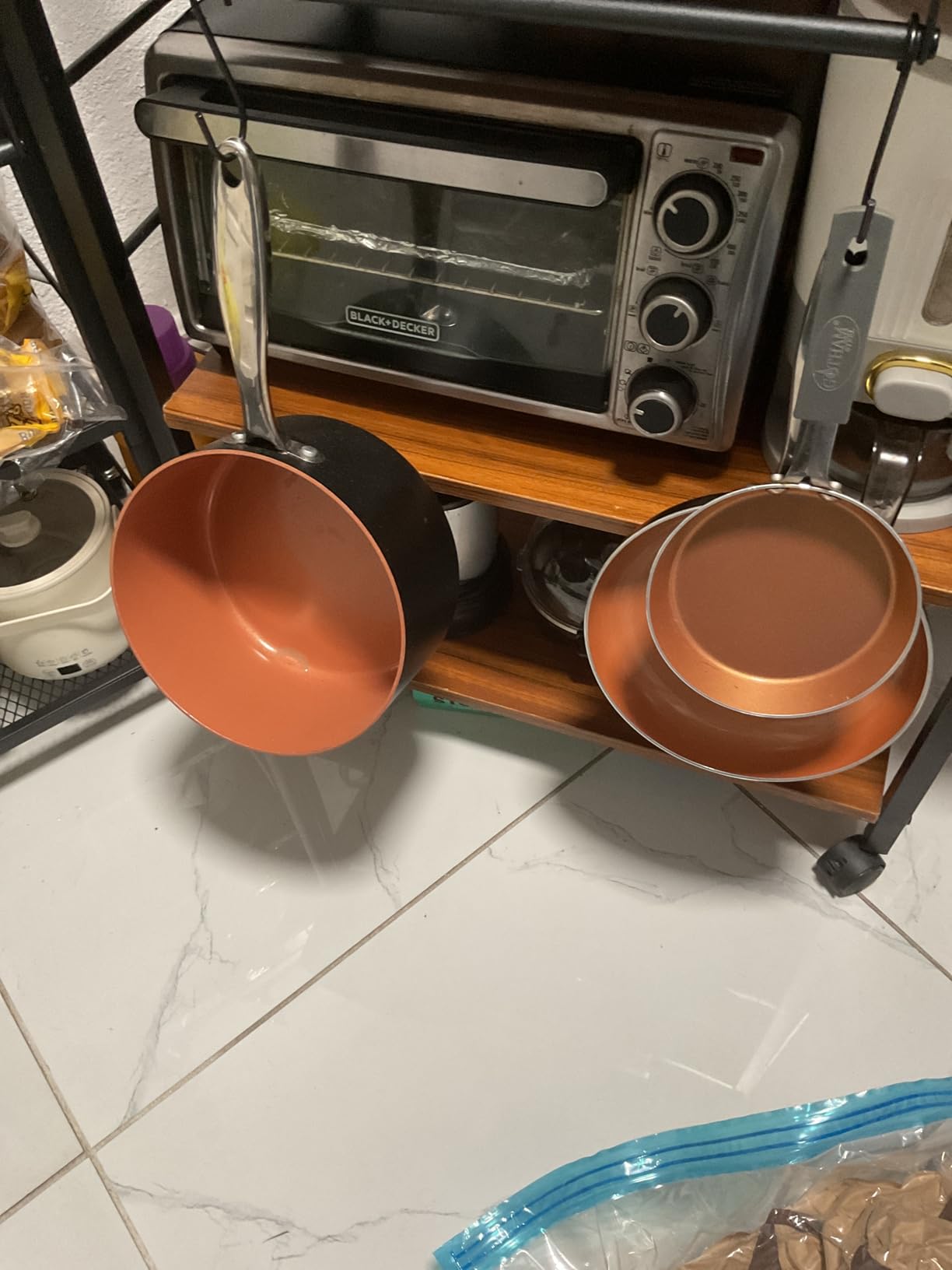 MICHELANGELO Copper Frying Pan Set with Lid, 8