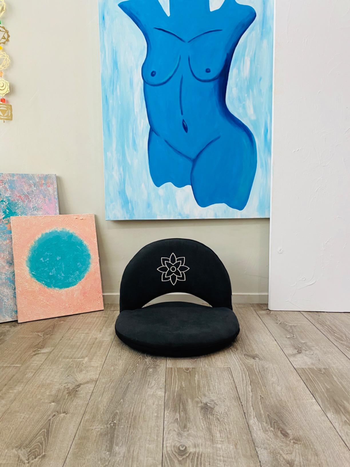 Mindful Modern Meditation Chair | Adjustable Floor Chair with Back Support | Padded Floor Seat for Posture Support and Comfort | Portable Folds Flat for Storage | Indoor/Outdoor Use | Stone Black customer photo 1