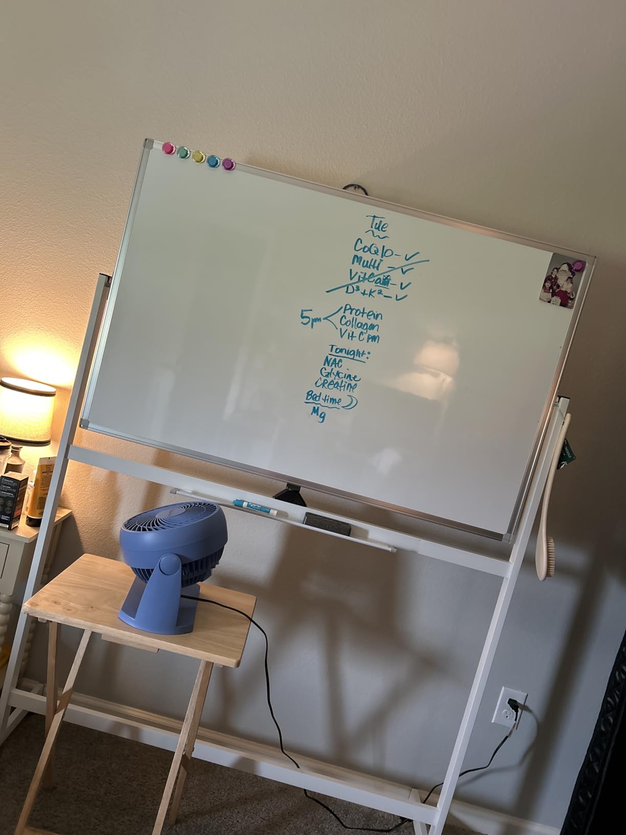 Maxtek Rolling White Board on Wheels 48x32 in, Double-Sided Magnetic Black customer photo 1