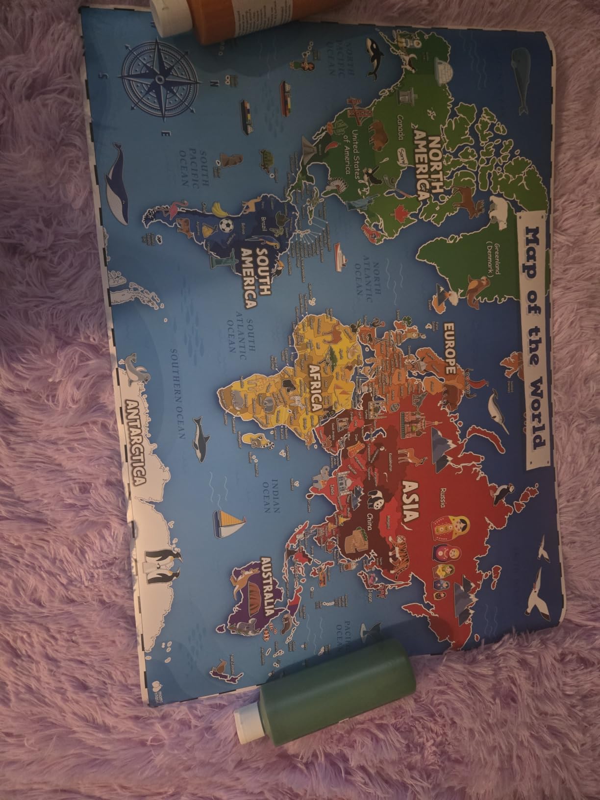 United States and World Map For Kids Classroom Posters 2pc Set - 24” x 16” Waterproof US and World Map for Classroom Decor Posters - Teacher Classroom Must Haves - Homeschool Back to School Supplies customer photo 2