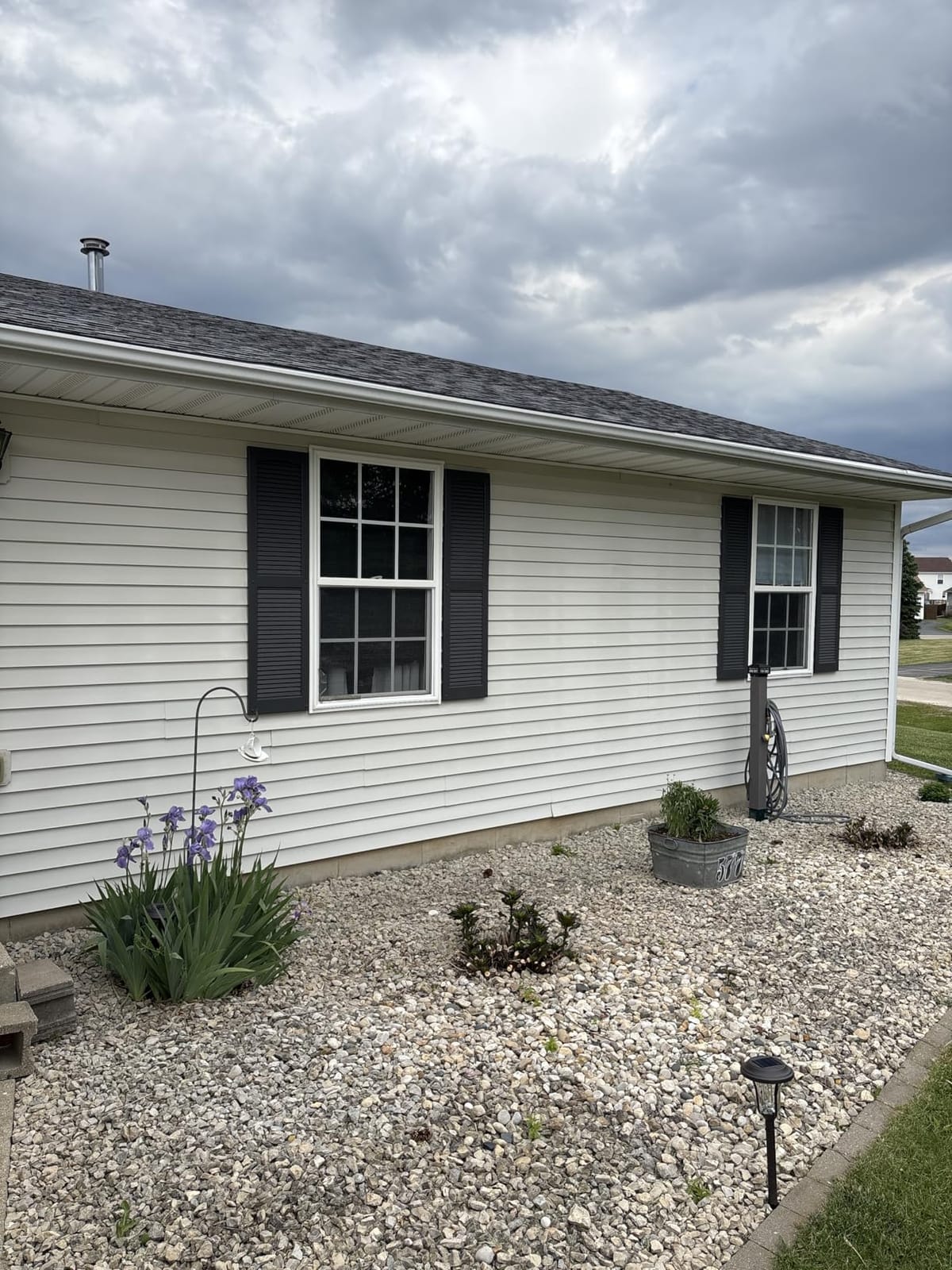 Polaris Homeside Open Louver Vinyl Shutters (1 Pair) 14-1/2in. x 35in. - 930 White - Premium Exterior Vinyl | Classic Slatted Design | Fade-Resistant Color-Through | Easy Installation | Made in USA customer photo 1