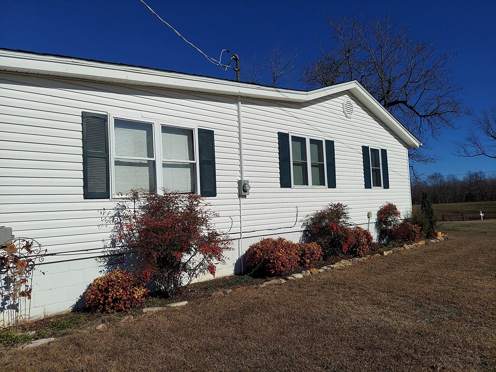 Polaris Homeside Open Louver Vinyl Shutters (1 Pair) 14-1/2in. x 35in. - 930 White - Premium Exterior Vinyl | Classic Slatted Design | Fade-Resistant Color-Through | Easy Installation | Made in USA customer photo 2