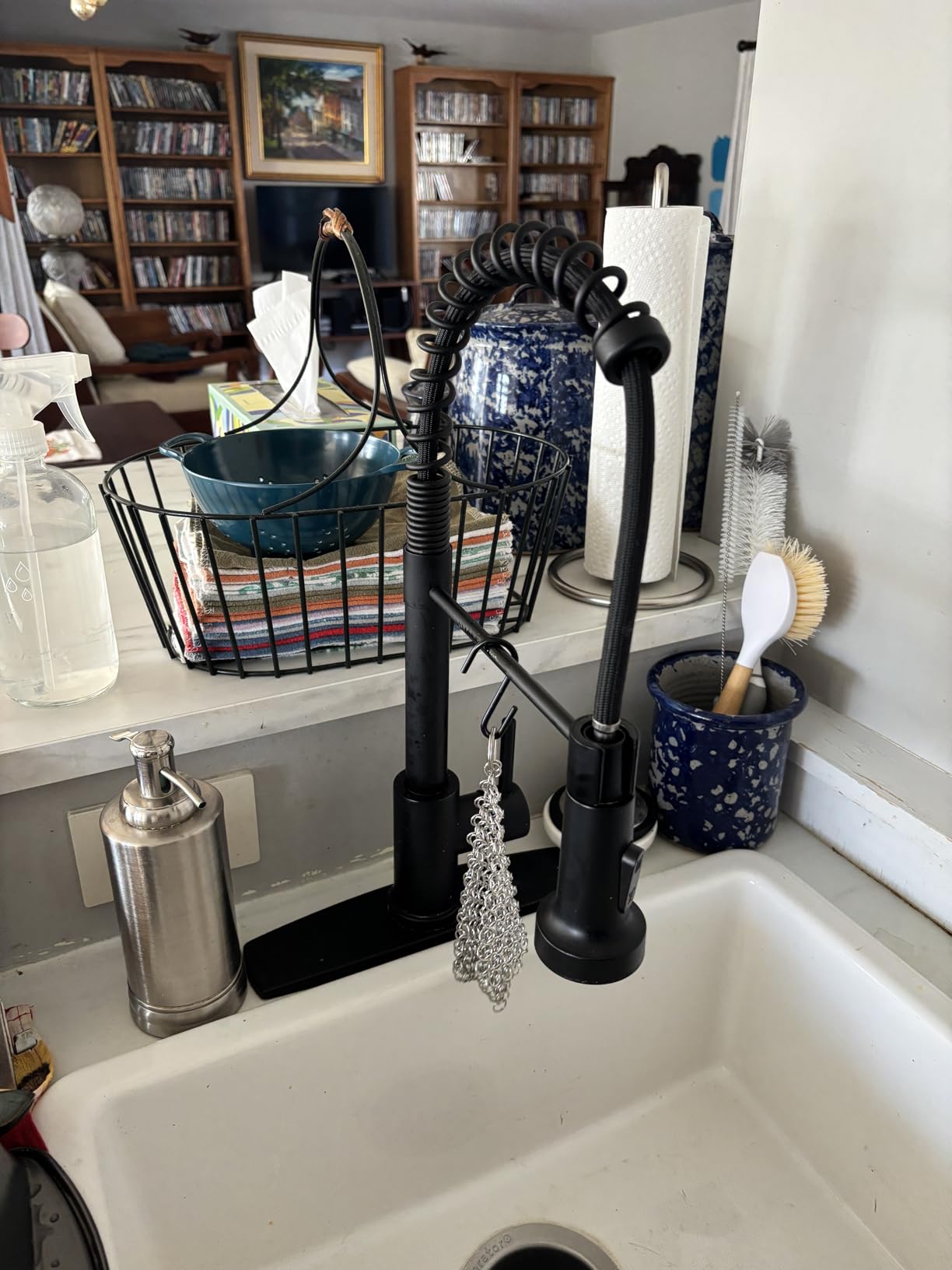 FORIOUS Kitchen Faucet Pull Down Sprayer, Classic High Arc, Brushed Nickel customer photo 1