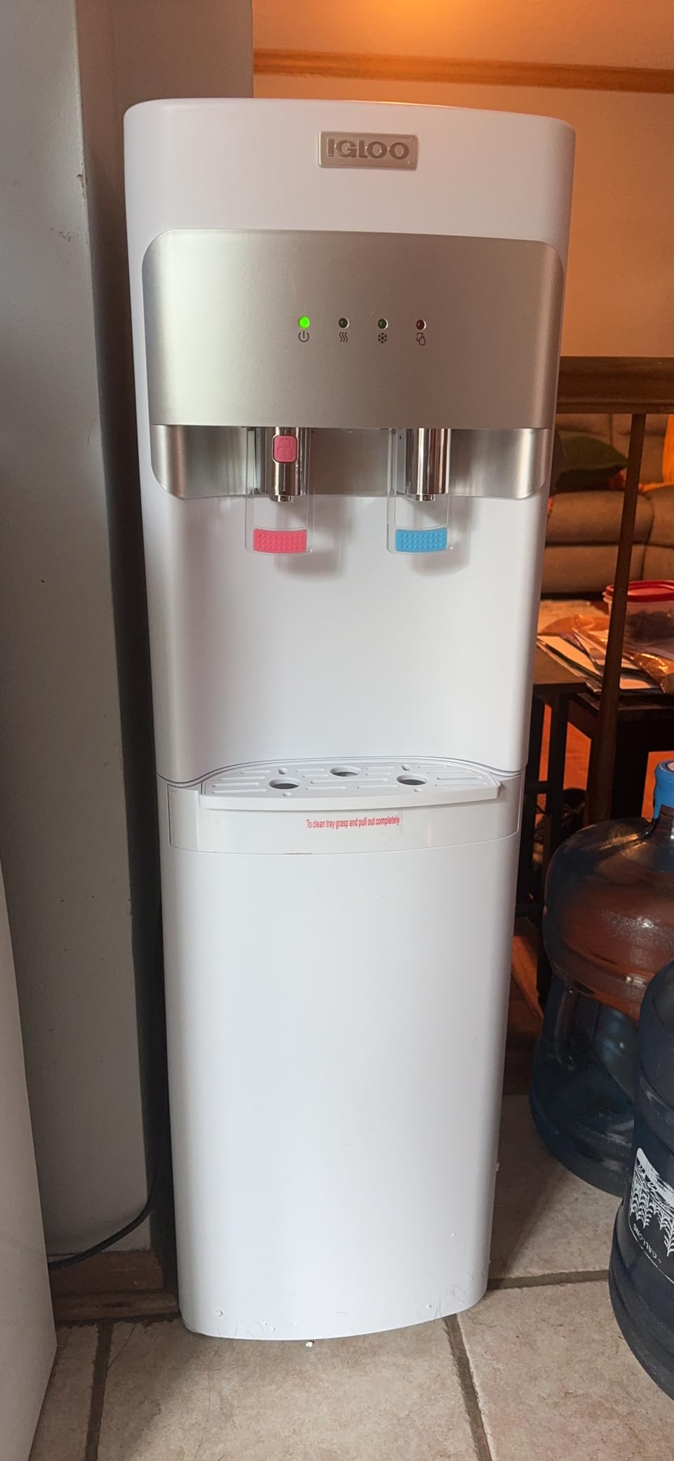 Igloo Bottom Loading Water Cooler – Hot, Cold, & Room Temperature Dispenser – Stainless Steel, Holds 3 & 5 Gallon Jugs, Child Safety Lock – for Homes, Kitchens, Offices, Dorms customer photo 2