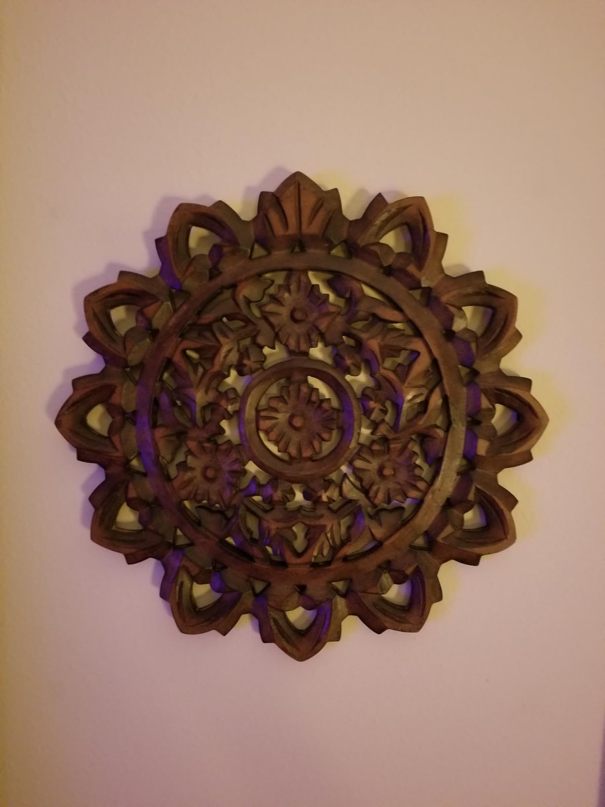 The Wooden Town Carved Wood Wall Art Set of 3, 36x12 Inch, Burnt Finish customer photo 1