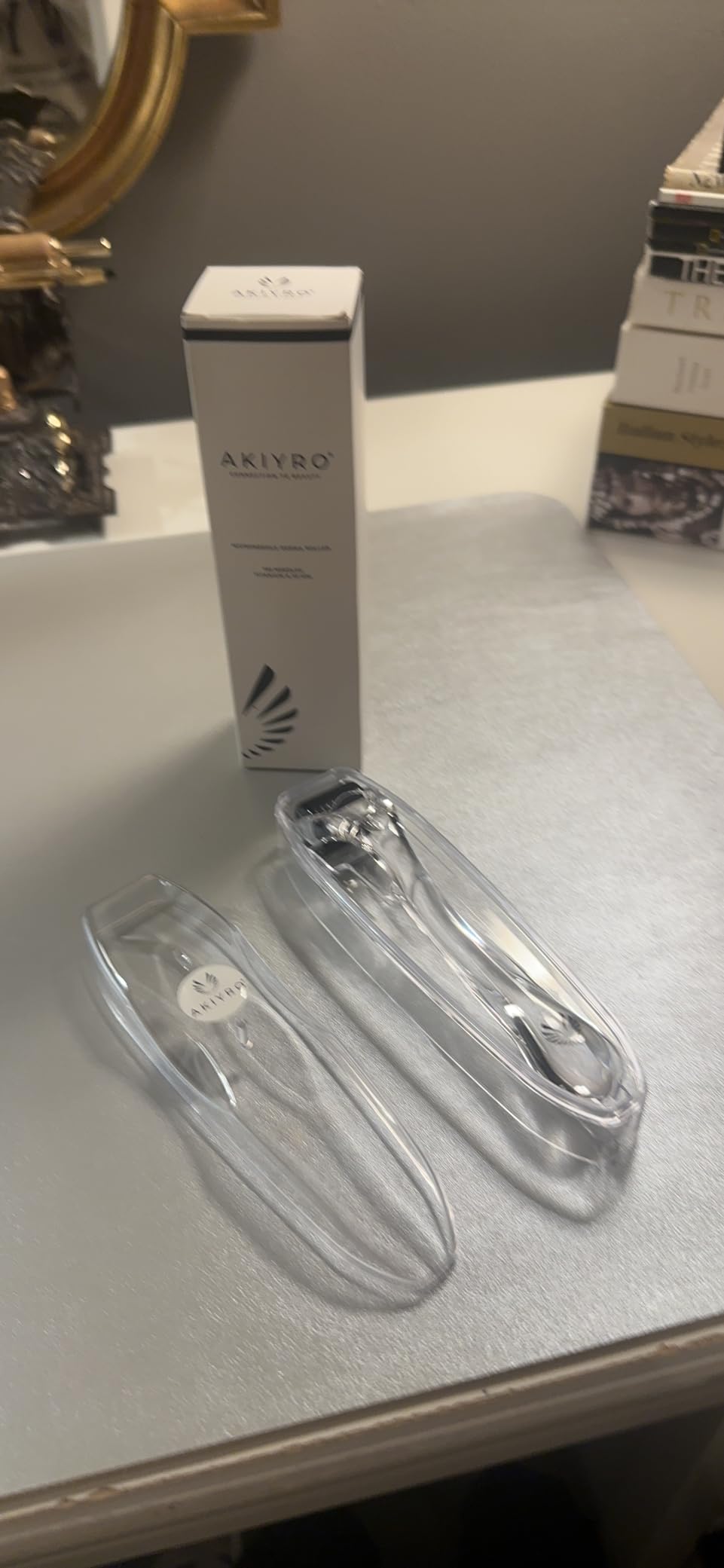 AKIYRO Derma Roller 0.30mm - Microneedle Roller with Storage Case - 192 Micro Needling Dermal Tool for Face, Beard, Scalp & Body - At Home Microneedling Skin Care for Women & Men (Green) customer photo 2