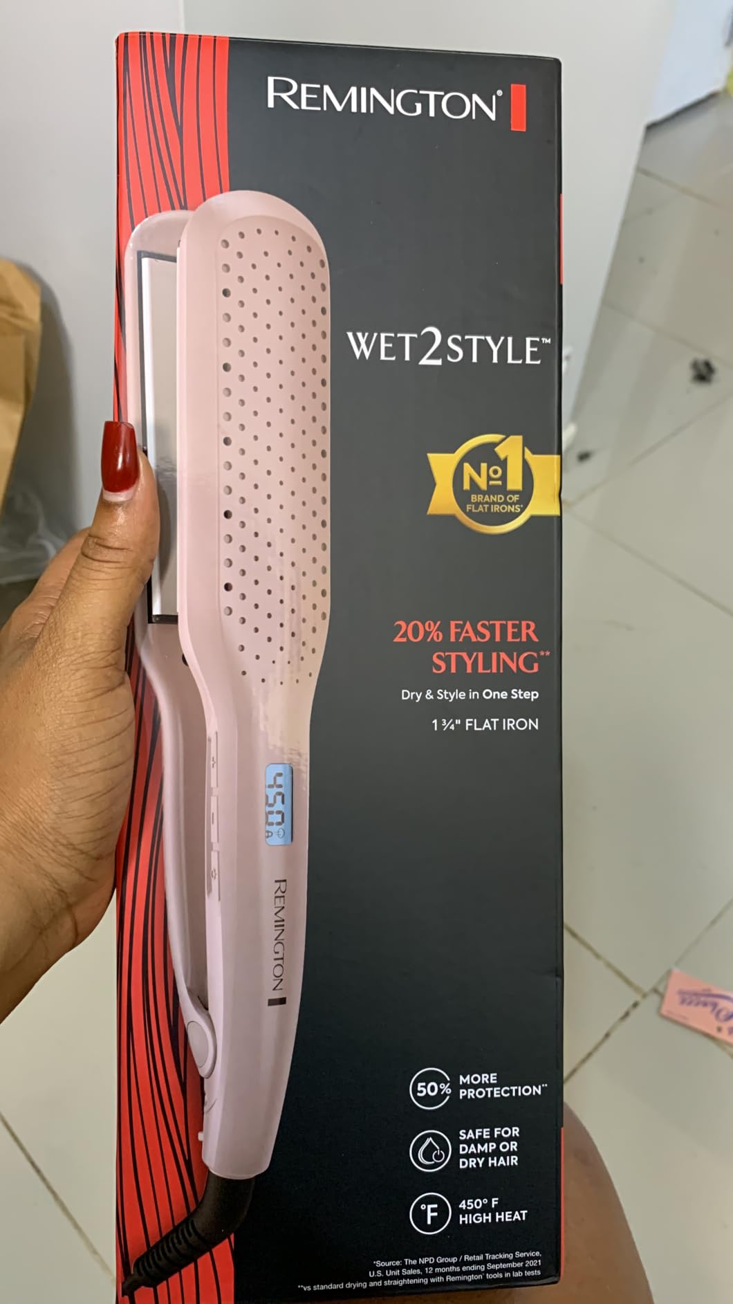 Remington Wet2Straight Hair Straightener, 1 3/4 Inch Plates, 450°F, Mauve customer photo 1