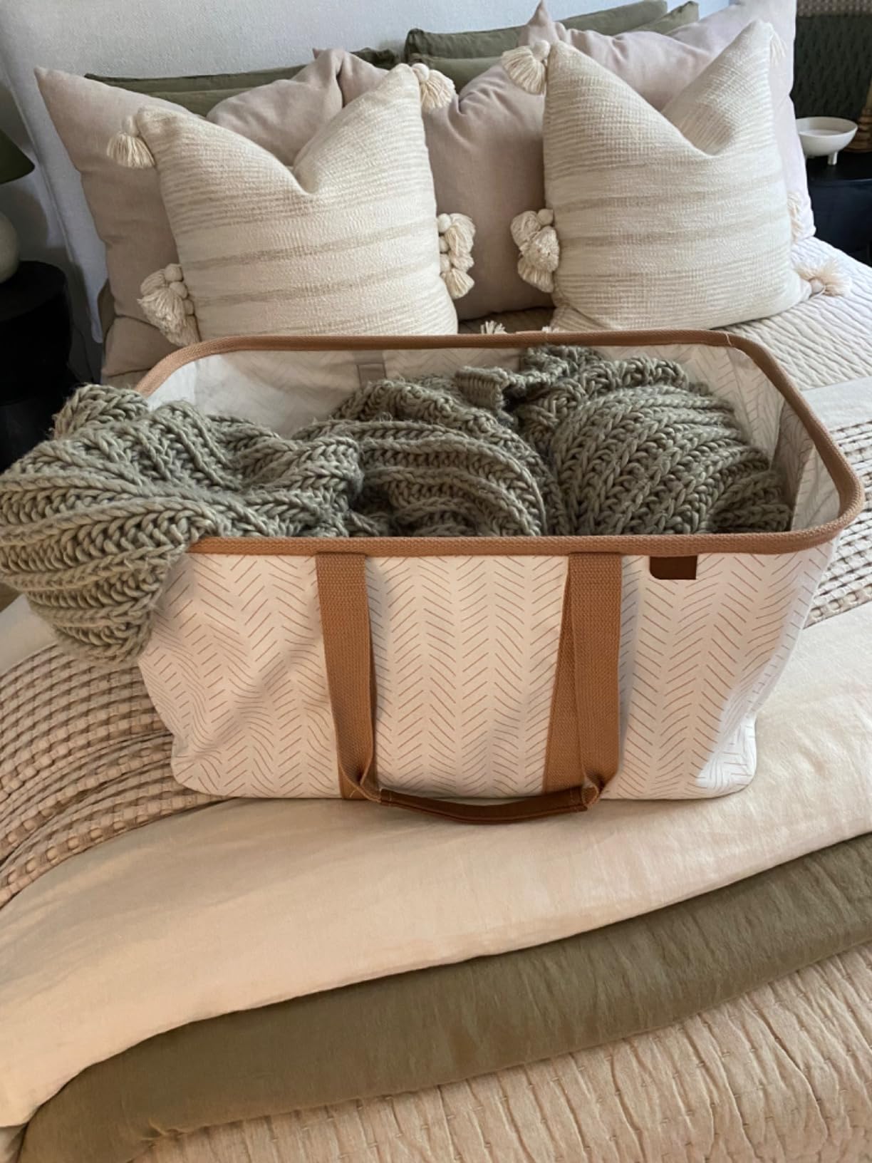 CleverMade Collapsible Laundry Baskets, 50L Tote 2 Pack, Charcoal customer photo 1