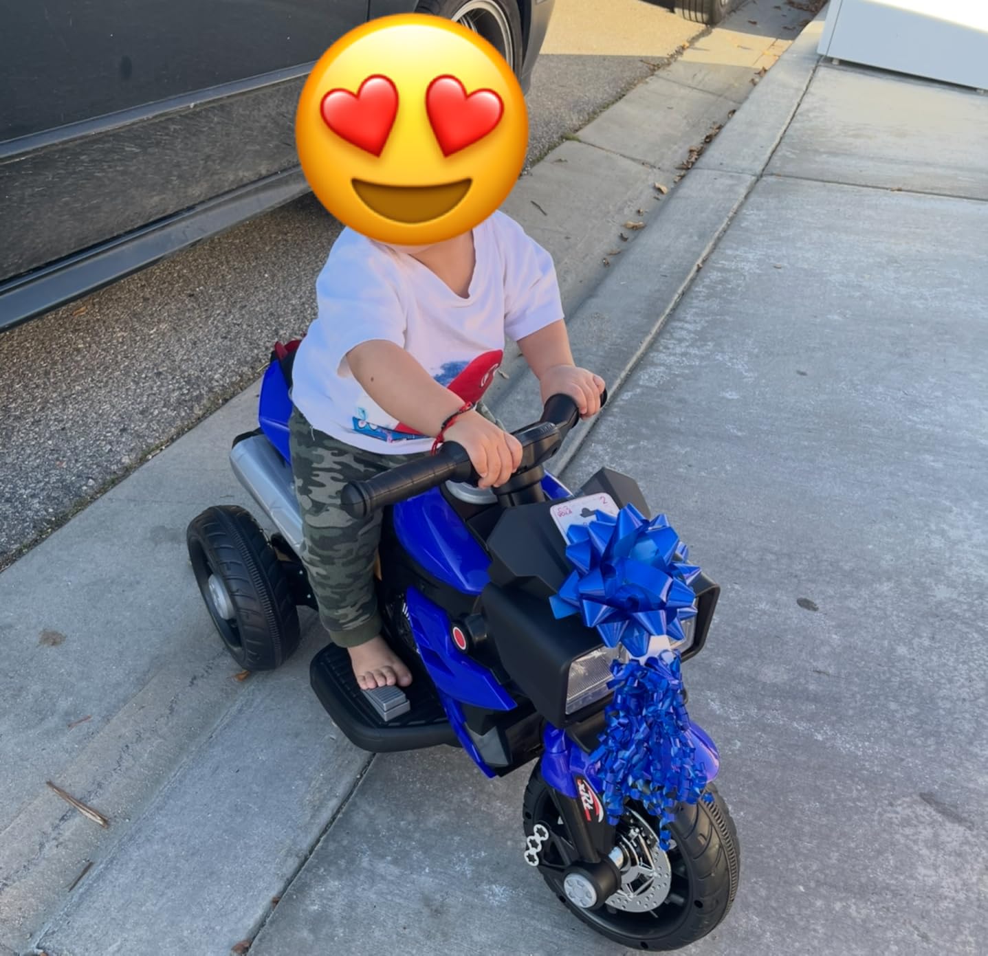 Aosom 6V Kids Motorcycle Toddler Ride-on Toy 3-Wheel Music Horn Blue customer photo 2