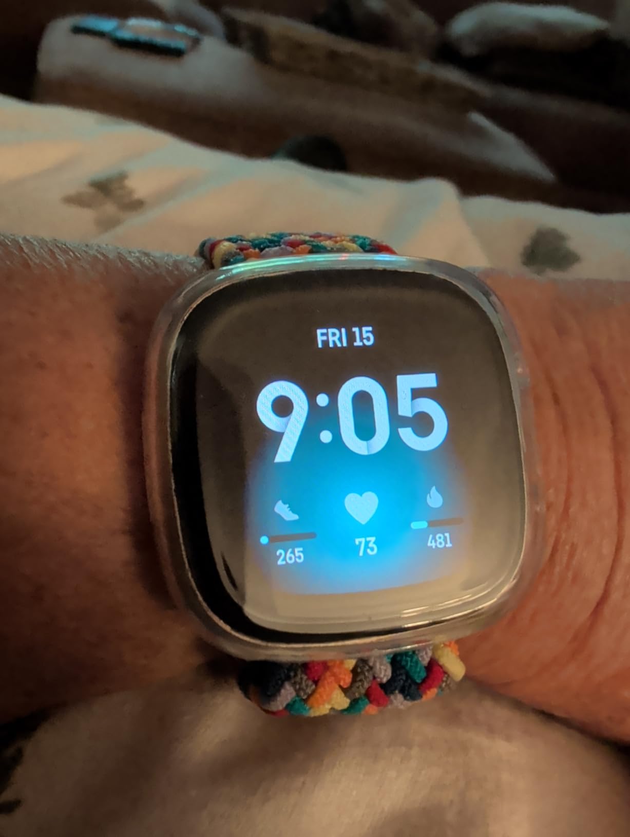 Fitbit Versa 3 Health & Fitness Smartwatch with GPS, 24/7 Heart Rate, Alexa Built-in, 6+ Days Battery, Midnight Blue/Gold, One Size (S & L Bands Included) customer photo 2