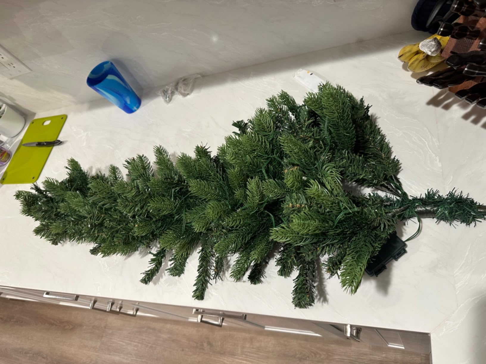 Nearly Natural 4 ft Prelit Flat Back Artificial Christmas Tree Wall Decor customer photo 1