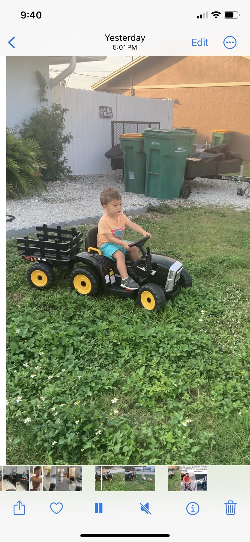 Costzon Ride on Tractor with Detachable Trailer, Kids' Electric Vehicles w/3-Gear-Shift Ground Loader, Wireless Design & USB, 7 LED Headlights, Remote Control Tractor Toy for Kids 3+ (12V, Green) customer photo 1