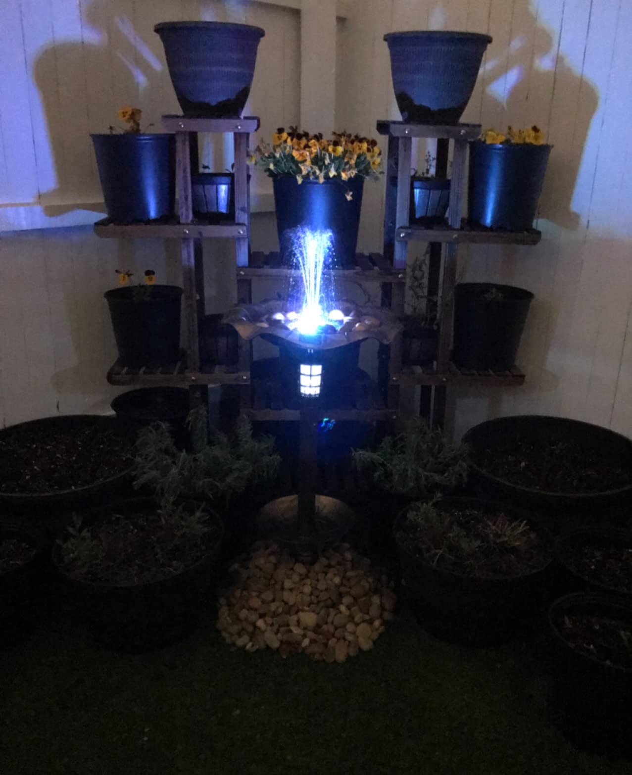 Best Choice Products Outdoor Solar Lighted Pedestal Bird Bath Fountain Decoration w/Planter, Integrated Panel, Scroll Accents for Lawn, Garden - Green customer photo 2
