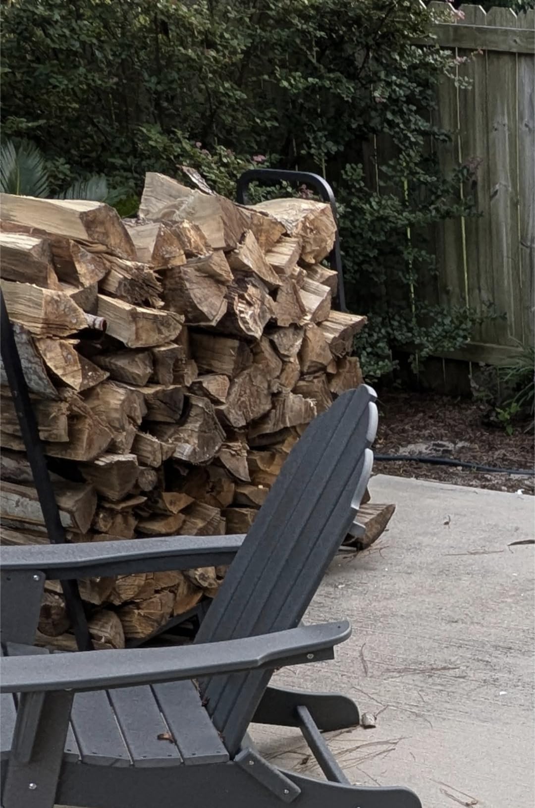 Firewood Rack Stand 4ft Heavy Duty Logs Holder for Outdoor Indoor Fireplace Metal Wood Pile Storage Stacker Organizer, Matte Black customer photo 2