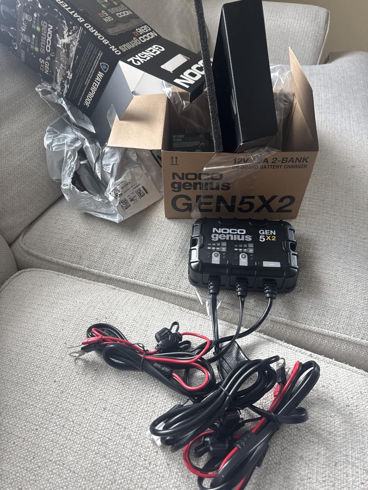 NOCO Genius GEN5X2: 2-Bank, 10A Onboard Battery Charger - 5A Per Bank, 12V Waterproof Marine Charger with Overcharge Protection & Temperature Compensation – for Lead-Acid & Lithium Batteries | Charges 2 Batteries at Once, IP68 Waterproof, Overcharge Protection, Temperature Compensation, For Lead-Acid & Lithium customer photo 1