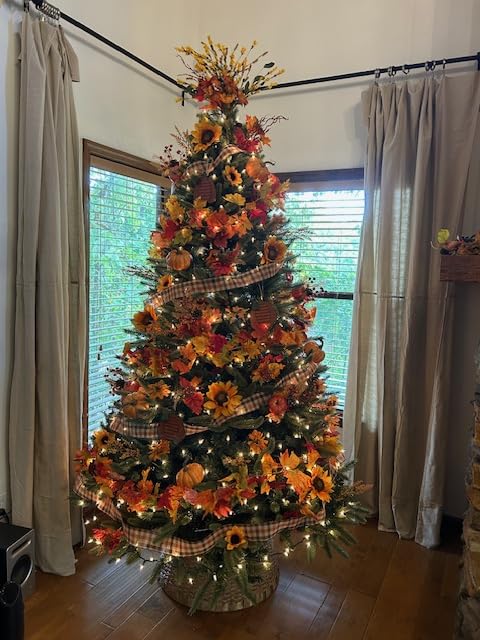 DearHouse 2 Pack Fall Garland Maple Leaf, 5.9Ft/Piece 7 Colors Hanging Vine Garland Artificial Autumn Foliage Garland Thanksgiving Decor for Home Wedding Fireplace Party Christmas customer photo 2