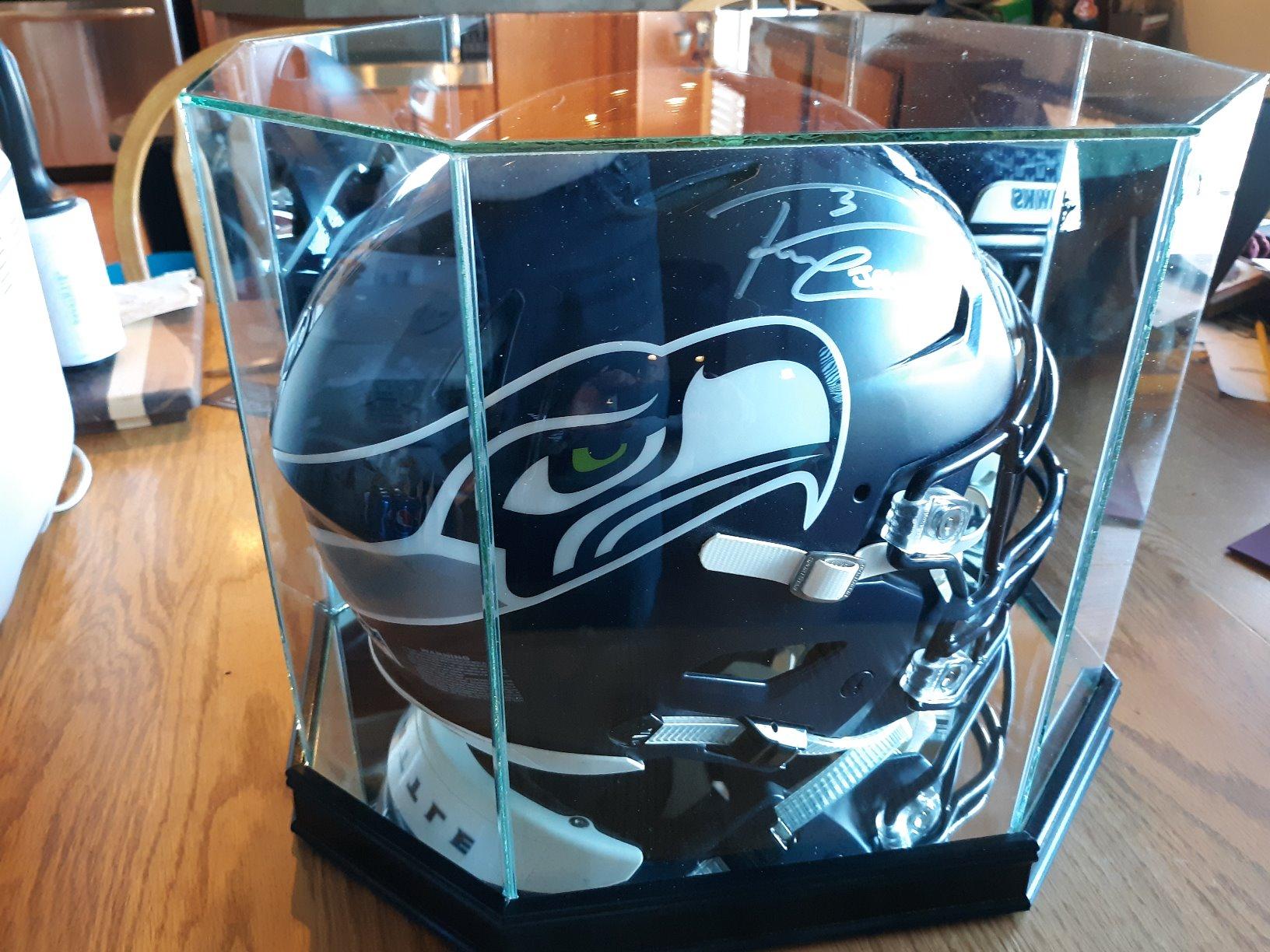 Football Helmet Display Case - Octagon with Sport Moulding (Sport Cherry) customer photo 1