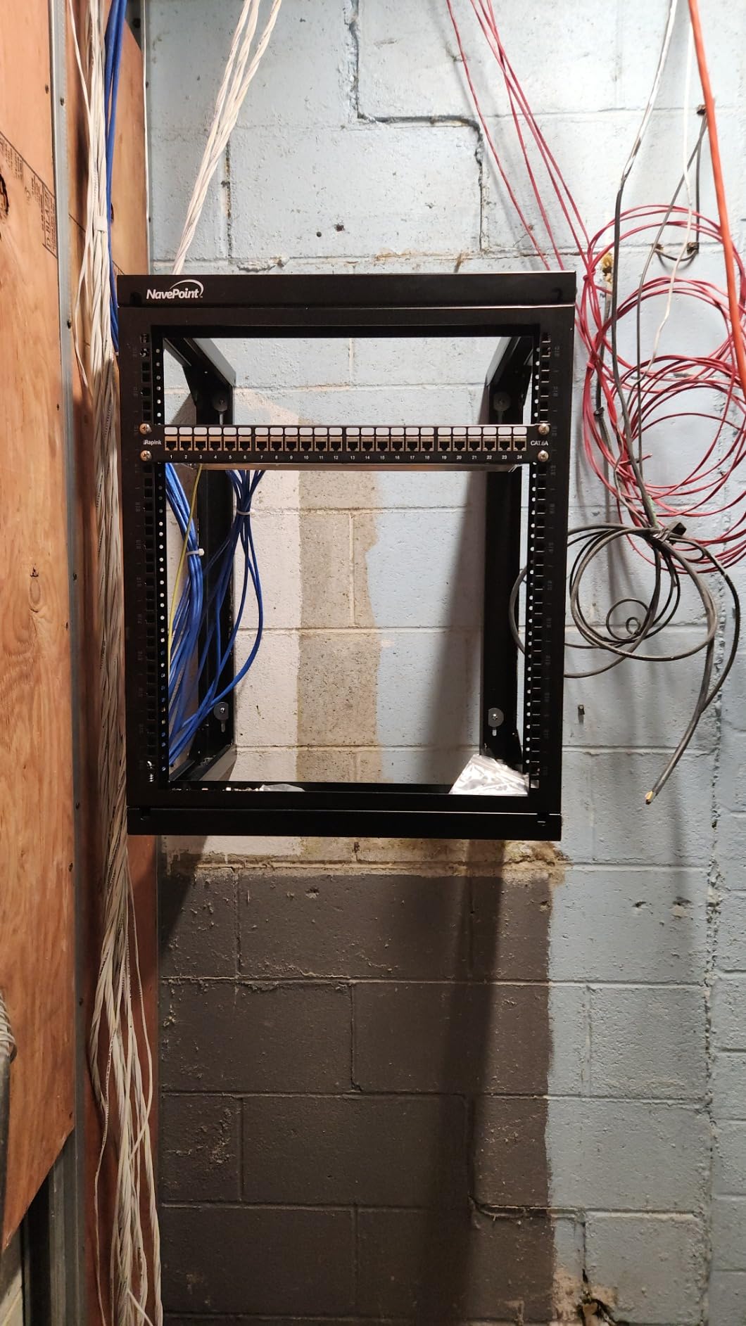 NavePoint 15U Server Rack with Swing Gate - Wall Mount Rack for 19 Inch IT Equipment Open Frame Rack – Network Rack Wall Mount for AV & Server Equipment 24” Deep 19