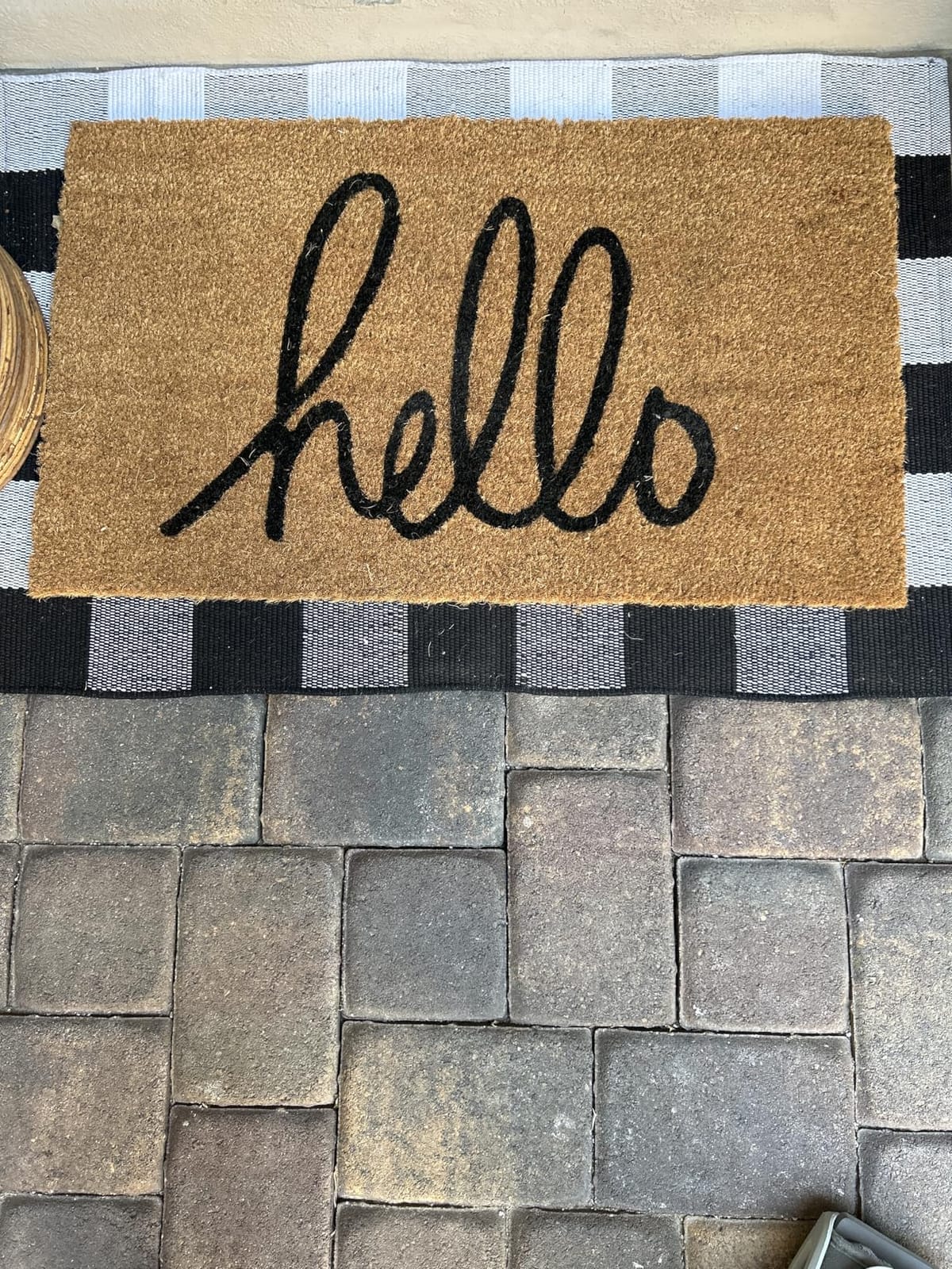 LuxUrux Coco Coir Welcome Mat - Heavy-Duty Backing, 17'' x 30'' Natural Door Mat - Easy to Clean, Beautiful Color for Outdoor and Indoor Use - Home Decor customer photo 1